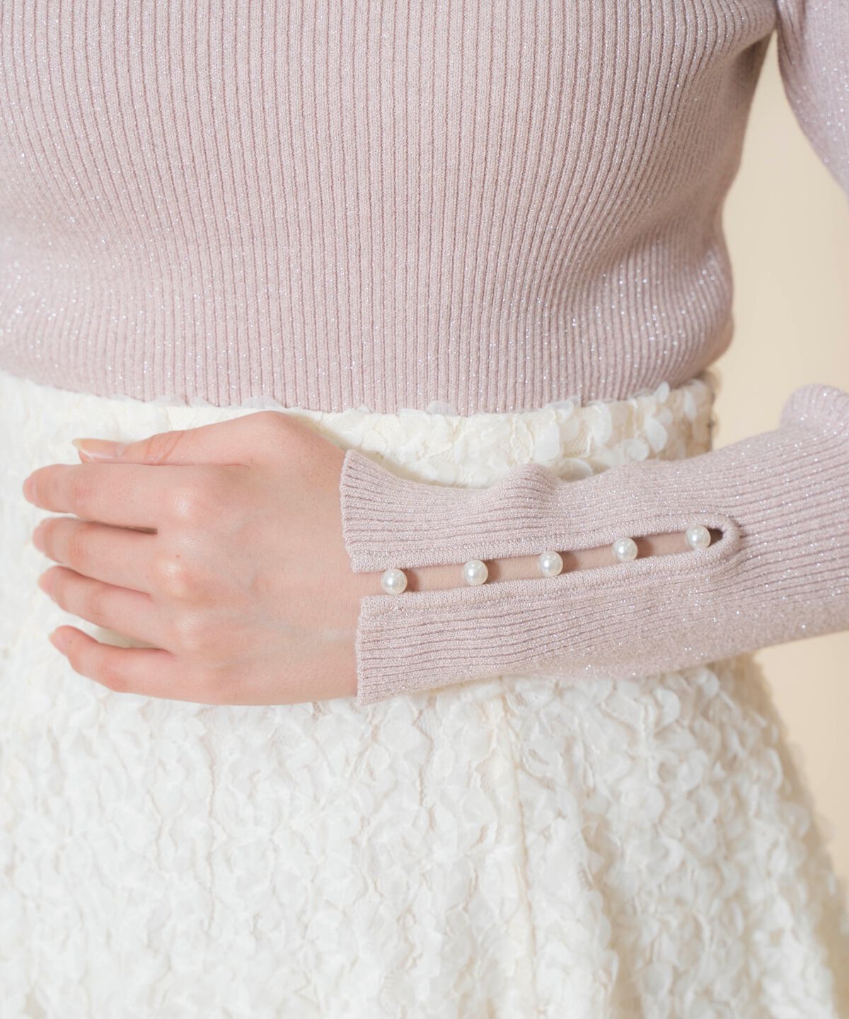 WILLSELECTION「ハートネックラメプルオーバー」|ニット・セーター|