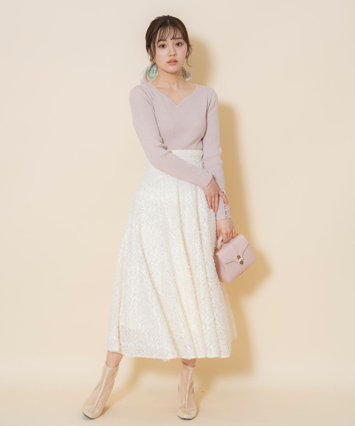 WILLSELECTION「ハートネックラメプルオーバー」|ニット・セーター|