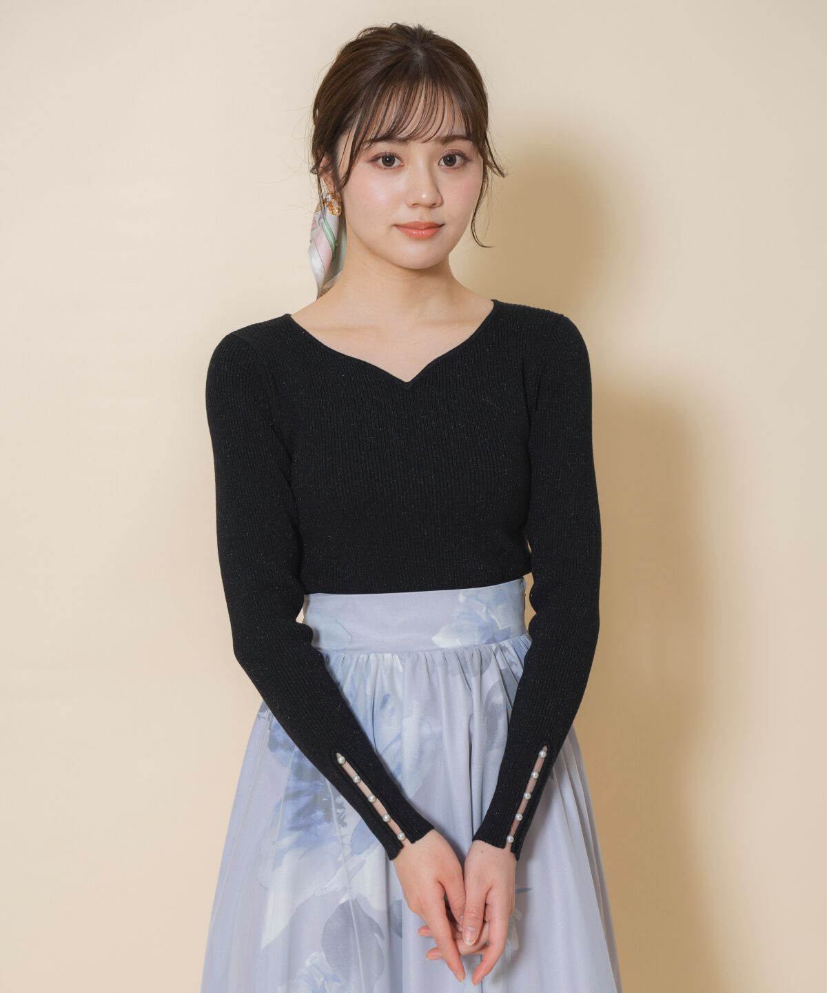 WILLSELECTION「ハートネックラメプルオーバー」|ニット・セーター|