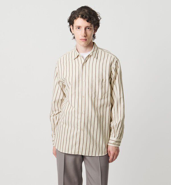 UNITED ARROWS「カリビアーナミルズ ブラッシュド レギュラーカラーシャツ」|シャツ・ブラウス|BEIGE