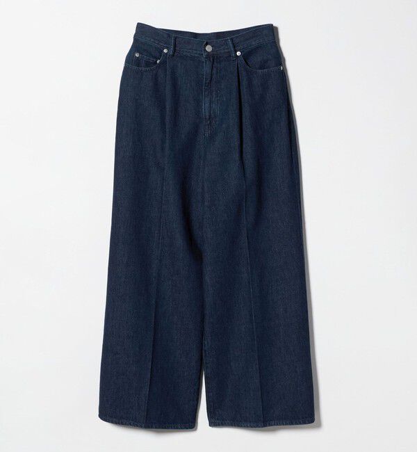 UNITED ARROWS「デニム タック ワイドパンツ」|デニム|NAVY
