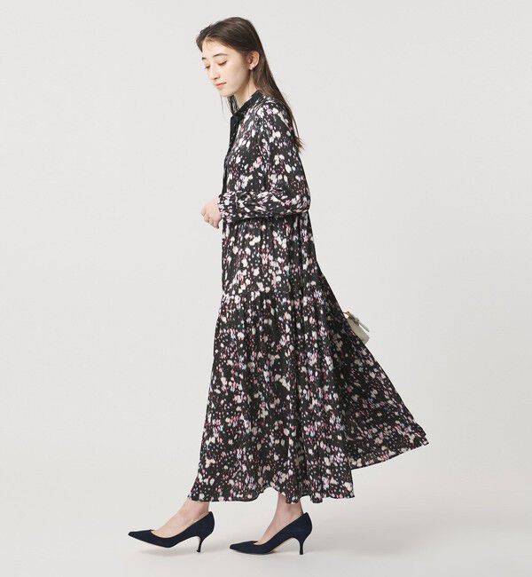 UNITED ARROWS「サテン フラワープリント ボウタイ ワンピース ‐ウォッシャブル‐」|ワンピース|その他3