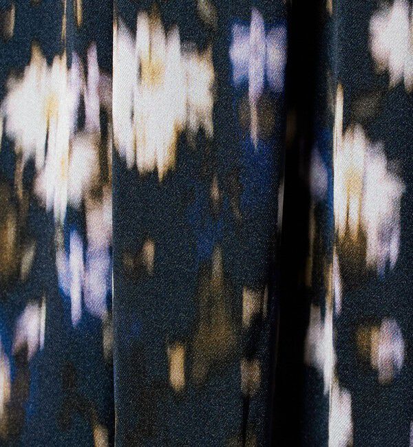 UNITED ARROWS「サテン フラワープリント ボウタイ ワンピース ‐ウォッシャブル‐」|ワンピース|