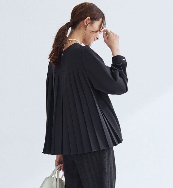 UNITED ARROWS green label relaxing「［size SHORTあり］パウドレ プリーツ ブラウス ウォッシャブル ストレッチ」|シャツ・ブラウス|