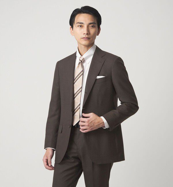 UNITED ARROWS green label relaxing「VITALE BARBERIS CANONICO ラスティック 無地 3B CLS/D スーツジャケット セットアップジャケット」|スーツ|DK.BROWN