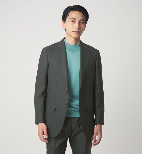 UNITED ARROWS green label relaxing「VITALE BARBERIS CANONICO ラスティック 無地 3B CLS/D スーツジャケット セットアップジャケット」|スーツ|DK.GREEN