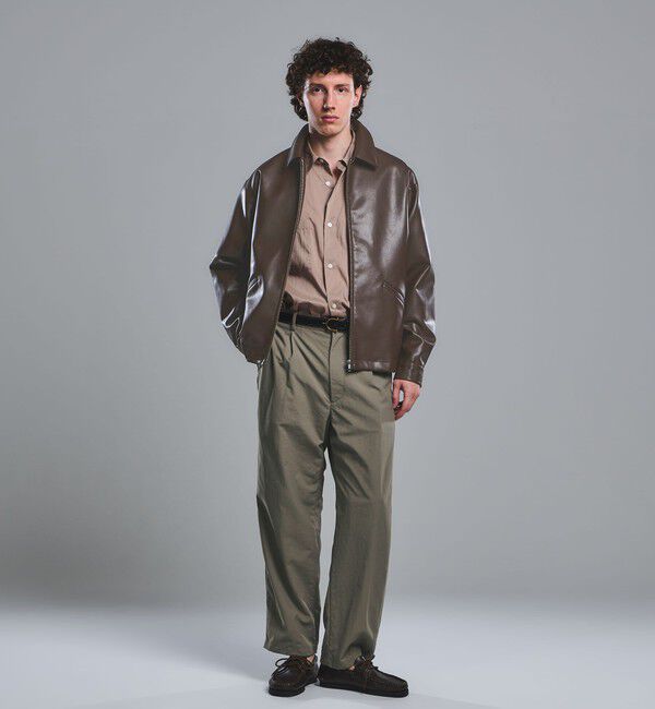 UNITED ARROWS green label relaxing「ナイロンオックス 1プリーツ W3 ワイドパンツ -撥水-」|その他|