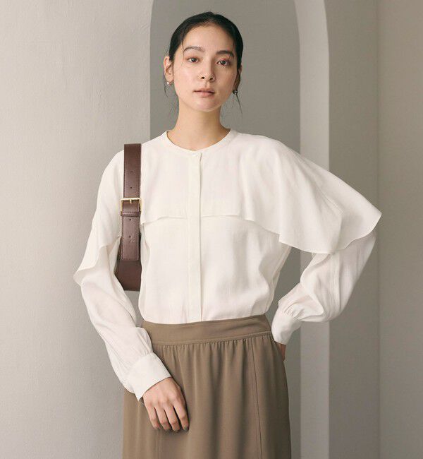 BEAUTY&YOUTH UNITED ARROWS「【WEB限定 Wardrobe DAILY MINIMAL】フリルレイヤーブラウス ウォッシャブル」|シャツ・ブラウス|