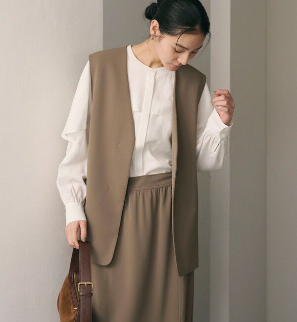 BEAUTY&YOUTH UNITED ARROWS「【WEB限定 Wardrobe DAILY MINIMAL】フリルレイヤーブラウス ウォッシャブル」|シャツ・ブラウス|