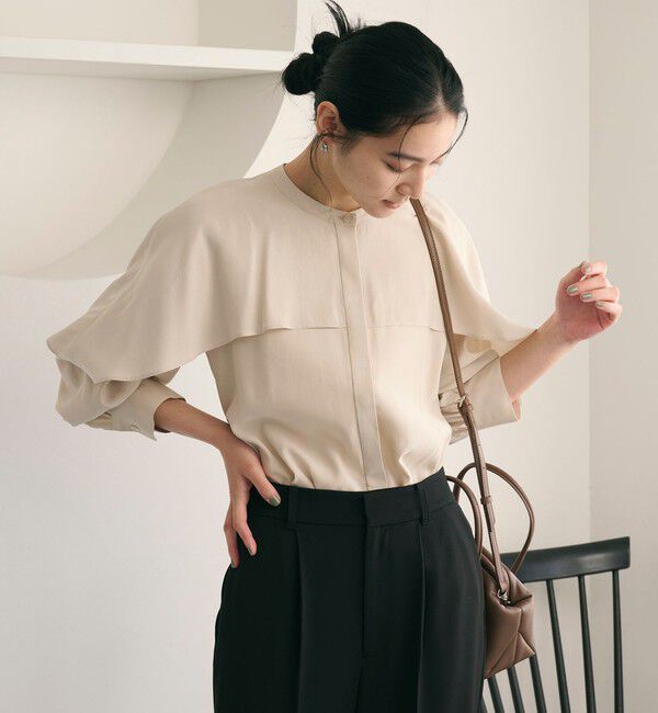 BEAUTY&YOUTH UNITED ARROWS「【WEB限定 Wardrobe DAILY MINIMAL】フリルレイヤーブラウス ウォッシャブル」|シャツ・ブラウス|