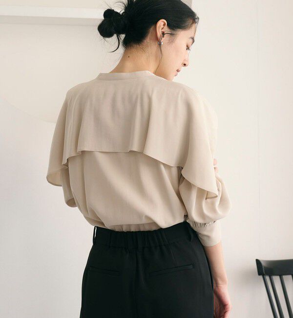 BEAUTY&YOUTH UNITED ARROWS「【WEB限定 Wardrobe DAILY MINIMAL】フリルレイヤーブラウス ウォッシャブル」|シャツ・ブラウス|