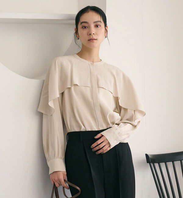 BEAUTY&YOUTH UNITED ARROWS「【WEB限定 Wardrobe DAILY MINIMAL】フリルレイヤーブラウス ウォッシャブル」|シャツ・ブラウス|