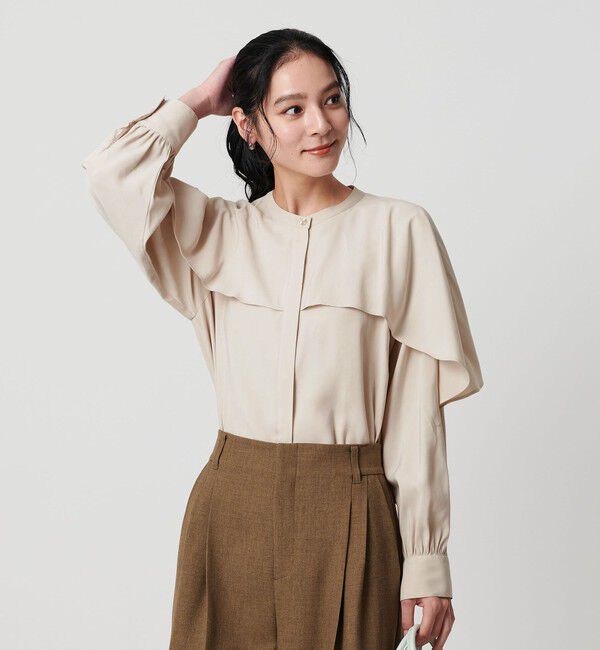 BEAUTY&YOUTH UNITED ARROWS「【WEB限定 Wardrobe DAILY MINIMAL】フリルレイヤーブラウス ウォッシャブル」|シャツ・ブラウス|