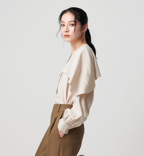 BEAUTY&YOUTH UNITED ARROWS「【WEB限定 Wardrobe DAILY MINIMAL】フリルレイヤーブラウス ウォッシャブル」|シャツ・ブラウス|