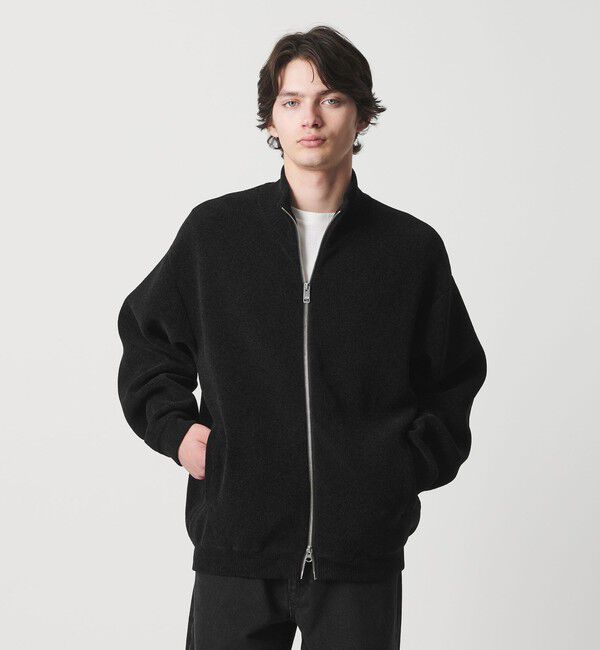 MONKEY TIME「モール ドライバーズ ニット」|カーディガン|BLACK