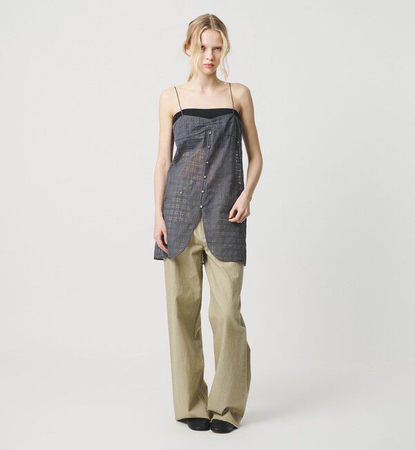 ATTISESSION「＜ATTISESSION＞エンブロイダリー チェック ミニ ドレス 」|ワンピース|MD.GRAY