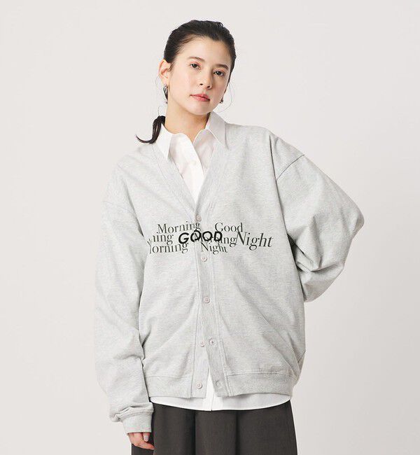 BEAUTY&YOUTH UNITED ARROWS「【別注】＜HEAR MY NAME＞ロゴ スウェットカーディガン グレー」|カーディガン|MD.GRAY