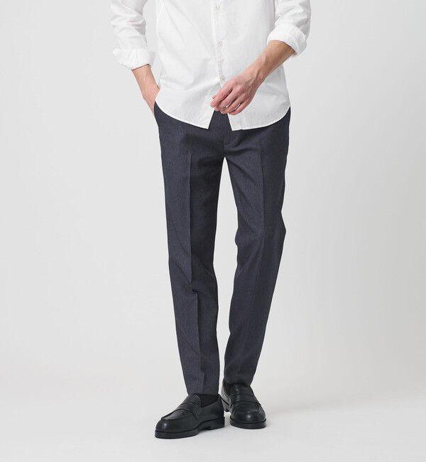 BEAUTY&YOUTH UNITED ARROWS「【WEB限定 WARDROBE SMART】デニムライク ノープリーツ パンツ」|スラックス|NAVY