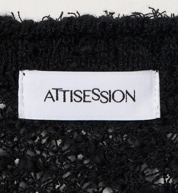 ATTISESSION「＜ATTISESSION＞メッシュ Uネック ニット トップス」|ニット・セーター|
