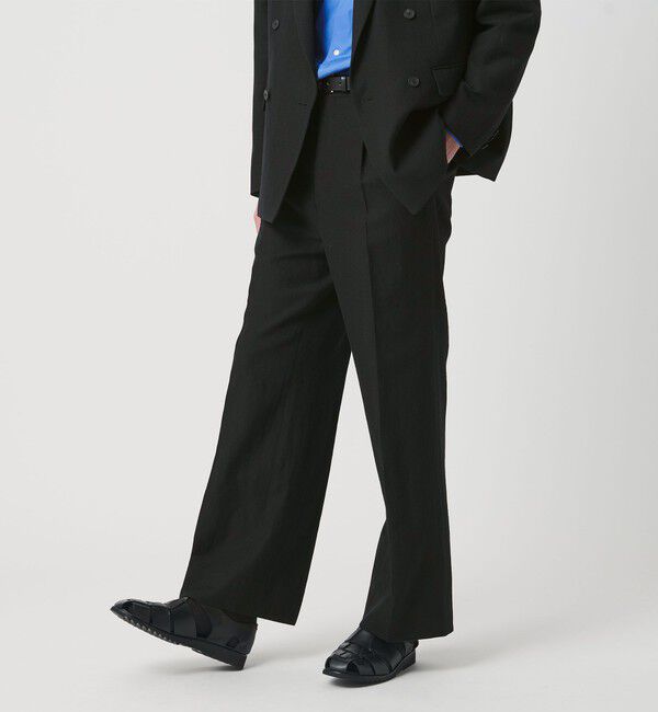 BEAUTY&YOUTH UNITED ARROWS「スリーク ウール リネン 1プリーツ トラウザー セットアップ対応」|チノ|