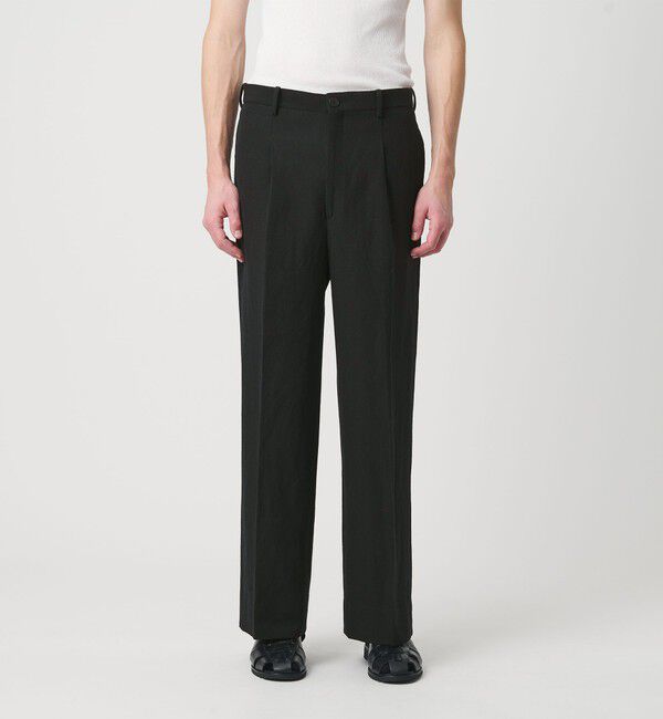 BEAUTY&YOUTH UNITED ARROWS「スリーク ウール リネン 1プリーツ トラウザー セットアップ対応」|チノ|