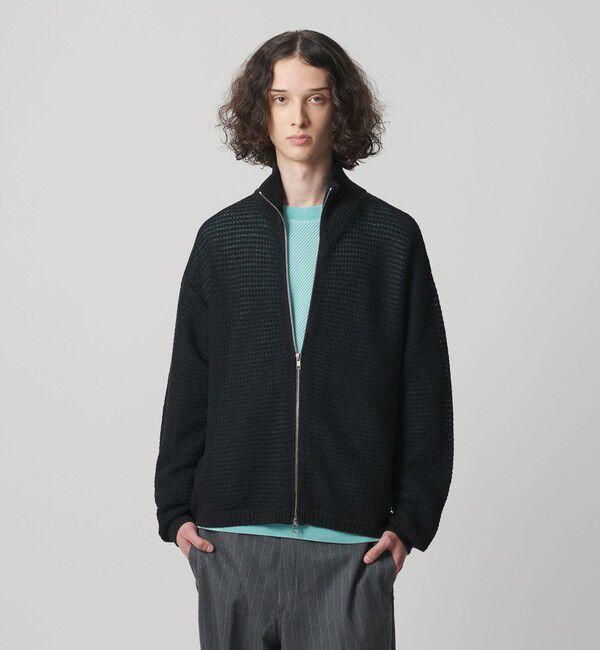 MONKEY TIME「リネン ドライバーズ ニット」|カーディガン|