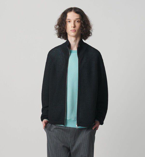 MONKEY TIME「リネン ドライバーズ ニット」|カーディガン|