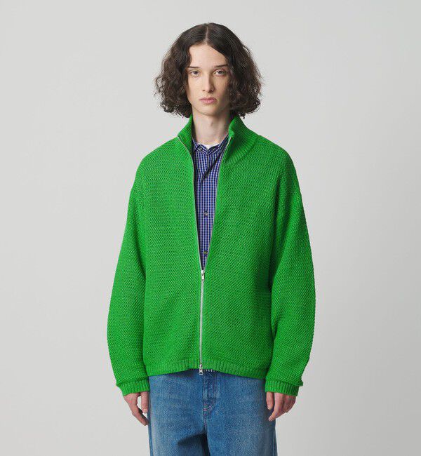 MONKEY TIME「リネン ドライバーズ ニット」|カーディガン|