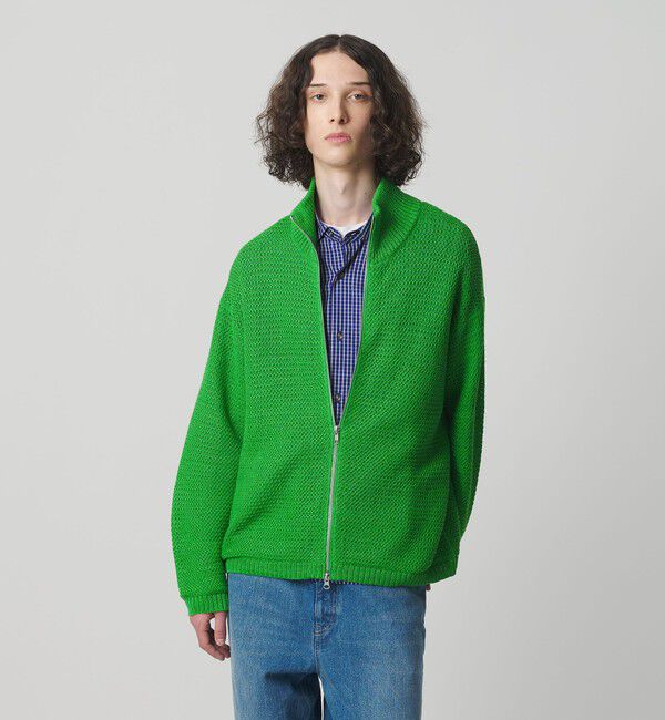 MONKEY TIME「リネン ドライバーズ ニット」|カーディガン|