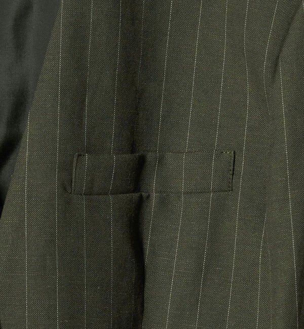 BEAUTY&YOUTH UNITED ARROWS「麻ブレンド ストライプ カラーレス ジャケット」|ノーカラージャケット|