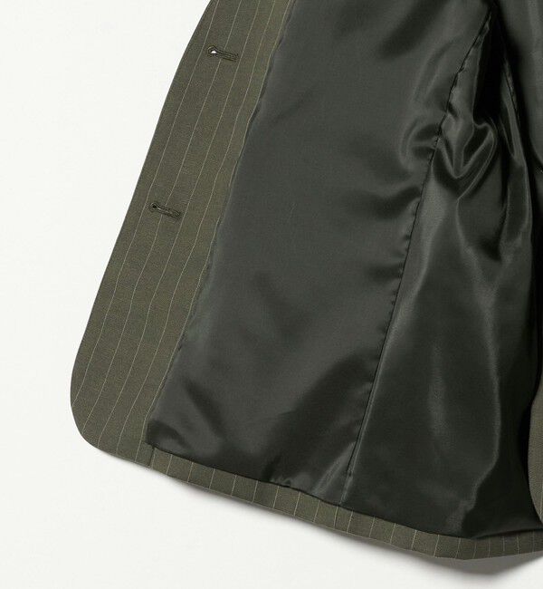 BEAUTY&YOUTH UNITED ARROWS「麻ブレンド ストライプ カラーレス ジャケット」|ノーカラージャケット|