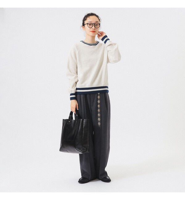 BEAMSBOY「【別注】Healthknit / ライン リブ クルーネック スウェット」|スウェット・ジャージ|