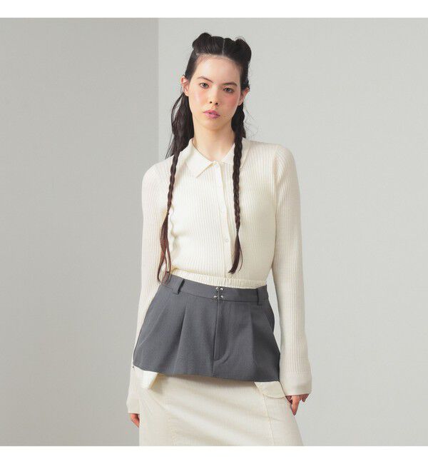 Ray BEAMS 「リブ ポロ カーディガン」|ニット・セーター|