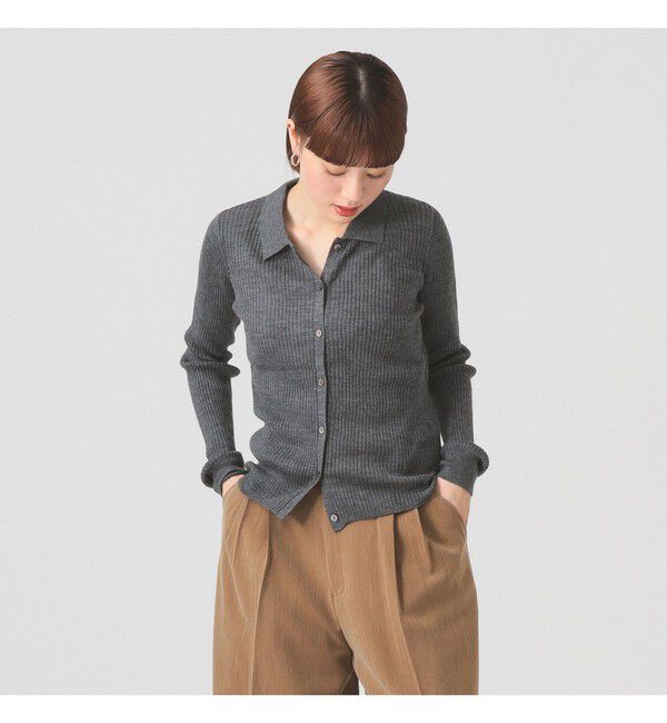 Ray BEAMS 「リブ ポロ カーディガン」|ニット・セーター|GREY