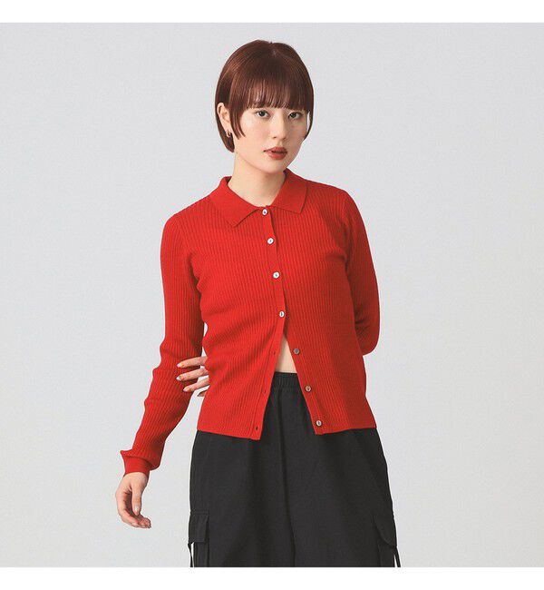 Ray BEAMS 「リブ ポロ カーディガン」|ニット・セーター|