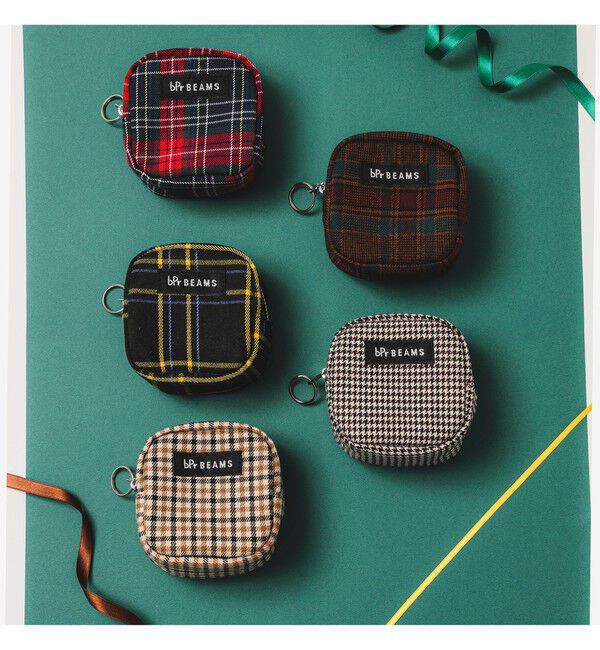 BEAMS「チェック ポーチ S」|ポーチ|