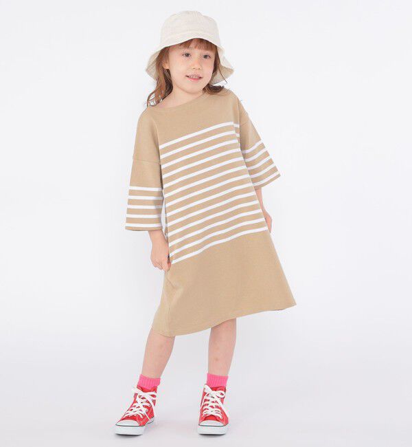 SHIPS KIDS「SHIPS KIDS:100～155cm / パネル ボーダー ワンピース」|ワンピース|