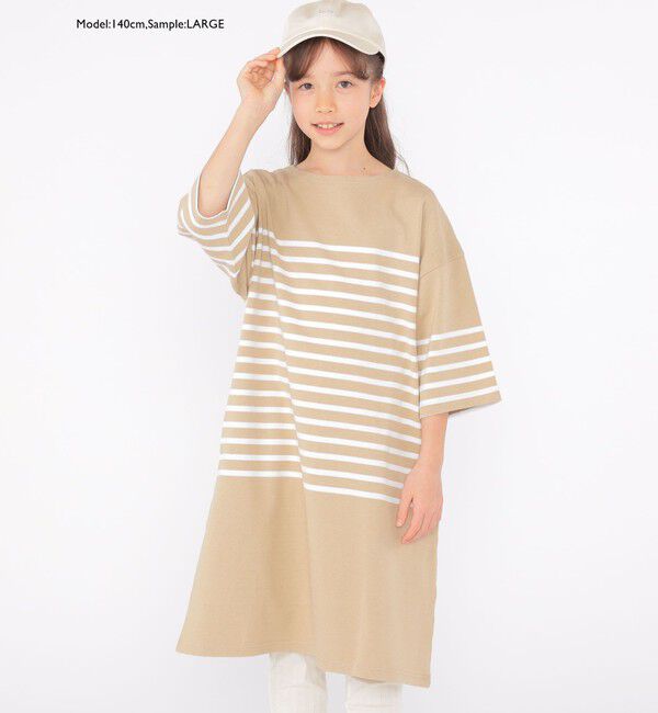SHIPS KIDS「SHIPS KIDS:100～155cm / パネル ボーダー ワンピース」|ワンピース|