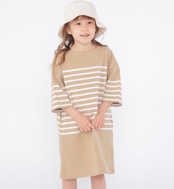 SHIPS KIDS「SHIPS KIDS:100～155cm / パネル ボーダー ワンピース」|ワンピース|