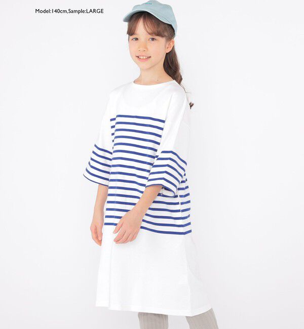 SHIPS KIDS「SHIPS KIDS:100～155cm / パネル ボーダー ワンピース」|ワンピース|