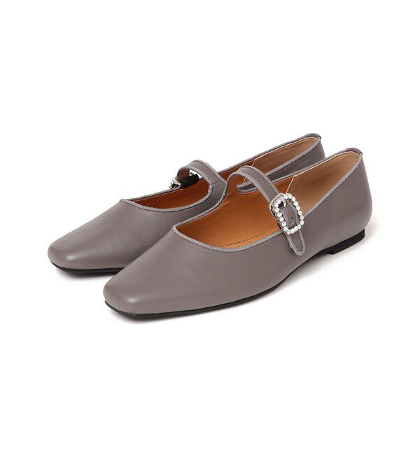 SHIPS any「【SHIPS any別注】eblouna: ビジュー メリー ジェーン フラットシューズ 24SS」|その他|グレー