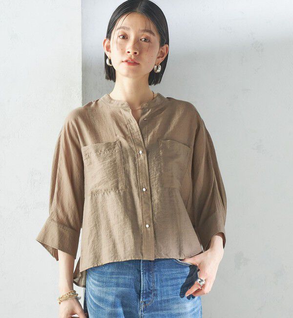 SHIPS for women「〈手洗い可能〉シルク混 シアー 羽織 シャツ」|シャツ・ブラウス|