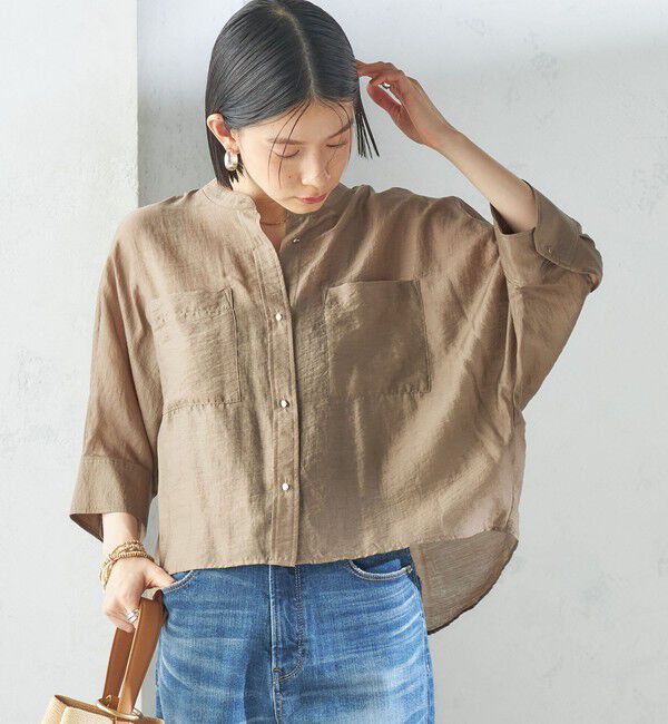 SHIPS for women「〈手洗い可能〉シルク混 シアー 羽織 シャツ」|シャツ・ブラウス|