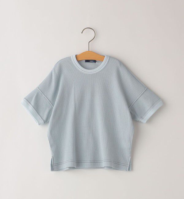 SHIPS KIDS「THYARD:85～95cm / ワッフル 半袖 TEE」|Tシャツ・カットソー|ライトブルー