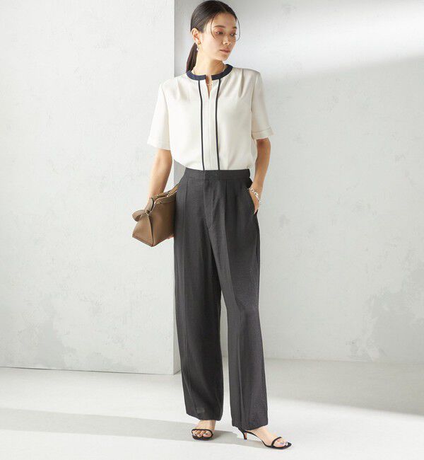 SHIPS for women「〈手洗い可能〉麻混 タック ワイド パンツ」|その他|