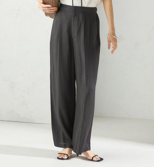 SHIPS for women「〈手洗い可能〉麻混 タック ワイド パンツ」|その他|
