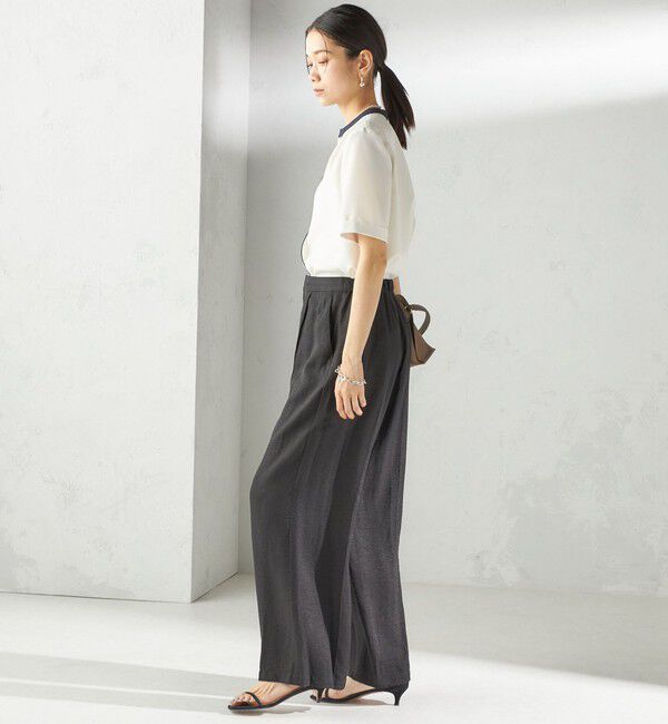 SHIPS for women「〈手洗い可能〉麻混 タック ワイド パンツ」|その他|