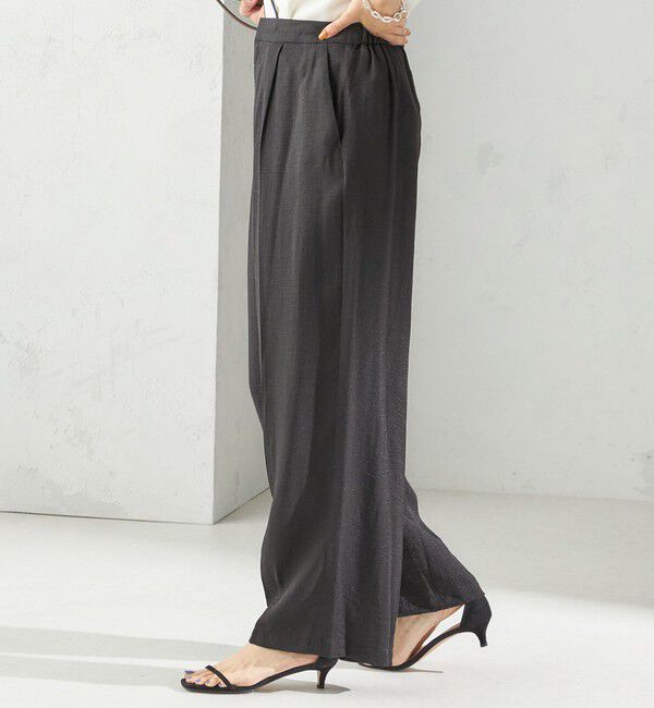SHIPS for women「〈手洗い可能〉麻混 タック ワイド パンツ」|その他|