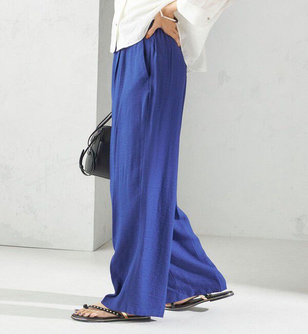 SHIPS for women「〈手洗い可能〉麻混 タック ワイド パンツ」|その他|