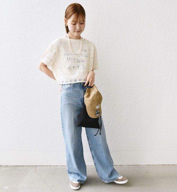 SHIPS for women「〈手洗い可能〉ローゲージ ラッセル 半袖 TEE」|Tシャツ・カットソー|